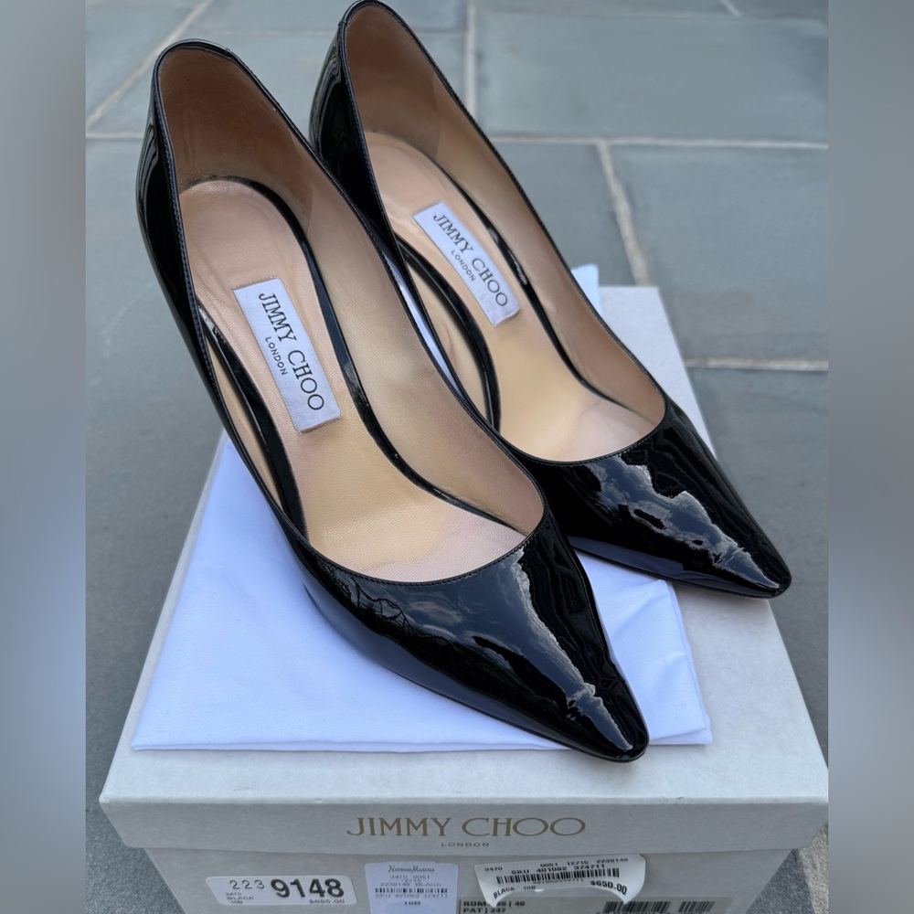 Jimmy Choo Black Patent Leather Pumps Size 10B